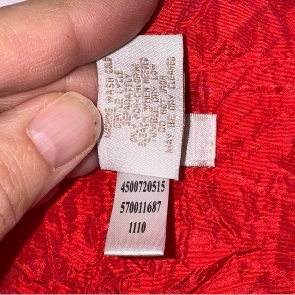 Chico’s Red Orange Crinkle Jacket L - Picture 8 of 17